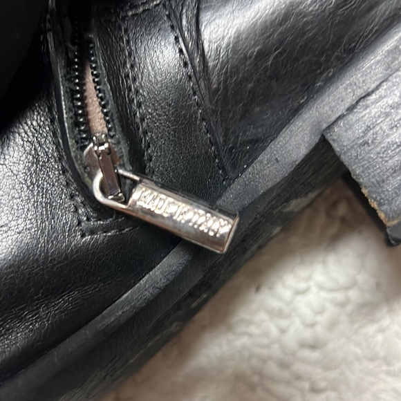 ITALIAN Black Leather Zip-Up Knee High Heel Boot size 8-8.5 - Picture 8 of 10